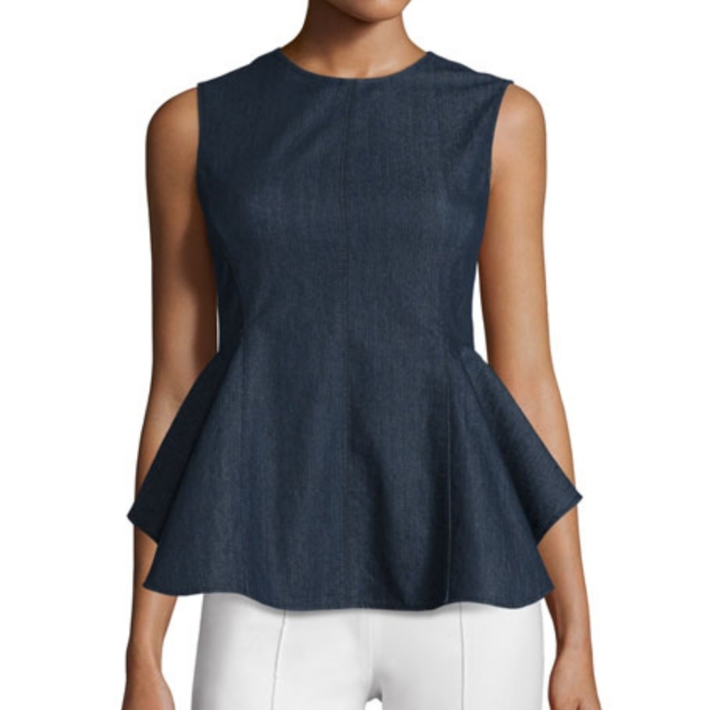 Theory kasling denim peplem blouse